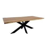 ESSTISCH in Holz 180/90/76 cm  - Schwarz/Akaziefarben, LIFESTYLE, Holz/Metall (180/90/76cm) - Livetastic