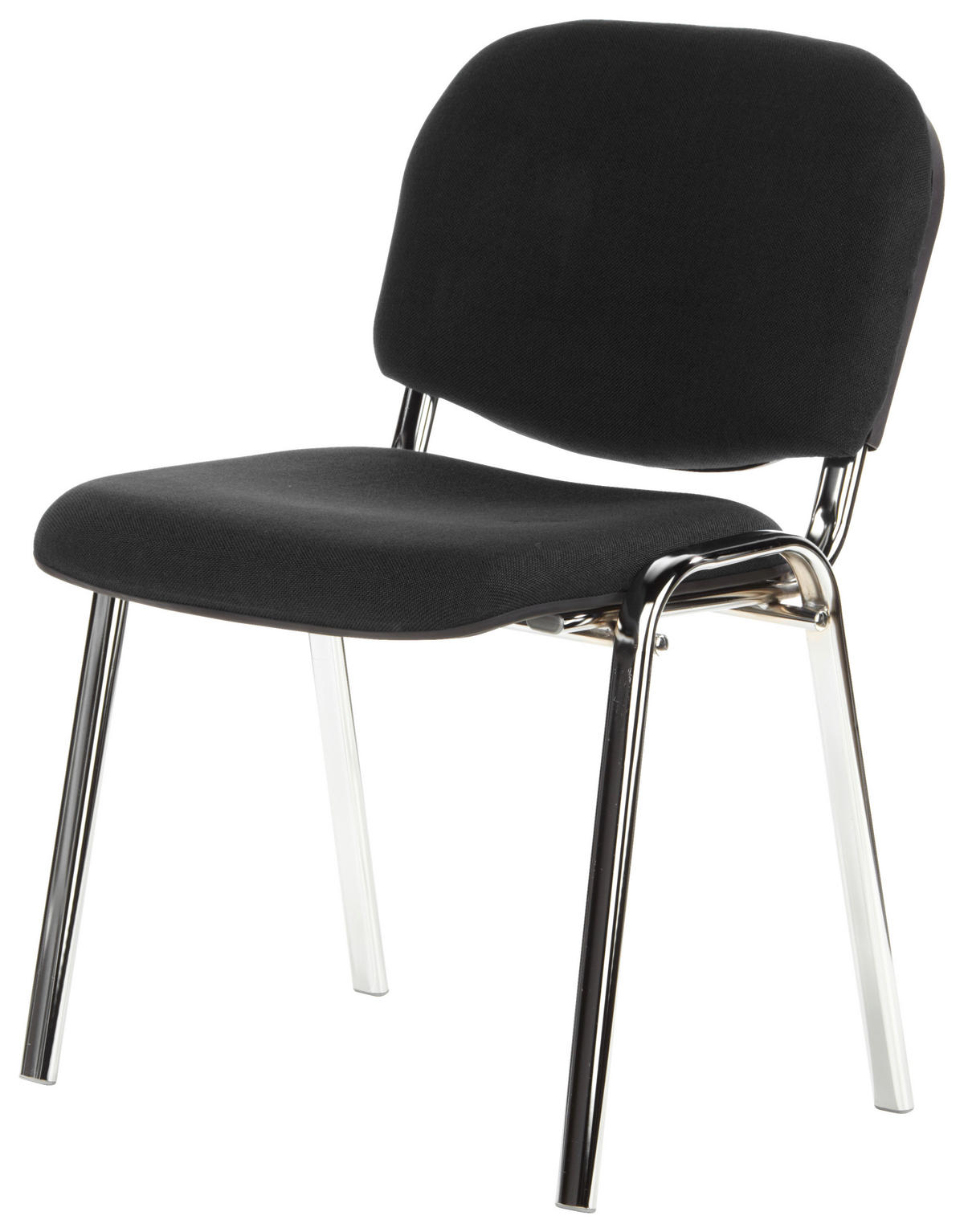 BESUCHERSTUHL Schwarz, Chromfarben  - Chromfarben/Schwarz, Basics, Textil/Metall (58/84/41cm) - MID.YOU