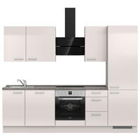 KÜCHENBLOCK 270 cm   in Schieferfarben, Hellgrau  - Schieferfarben/Edelstahlfarben, MODERN, Holzwerkstoff/Metall (270cm) - Nobilia