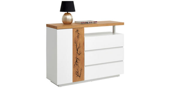 KOMMODE in 120/89/40 cm - Eichefarben/Weiß, Design, Holz/Holzwerkstoff (120/89/40cm) - Xora