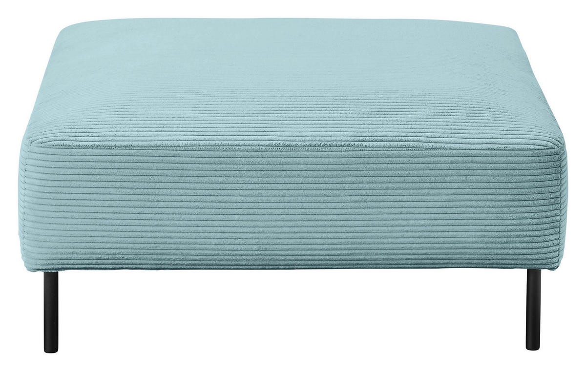 HOCKER in Textil Hellblau  - Schwarz/Hellblau, Design, Textil/Metall (100/41/100cm) - Johann Jakob