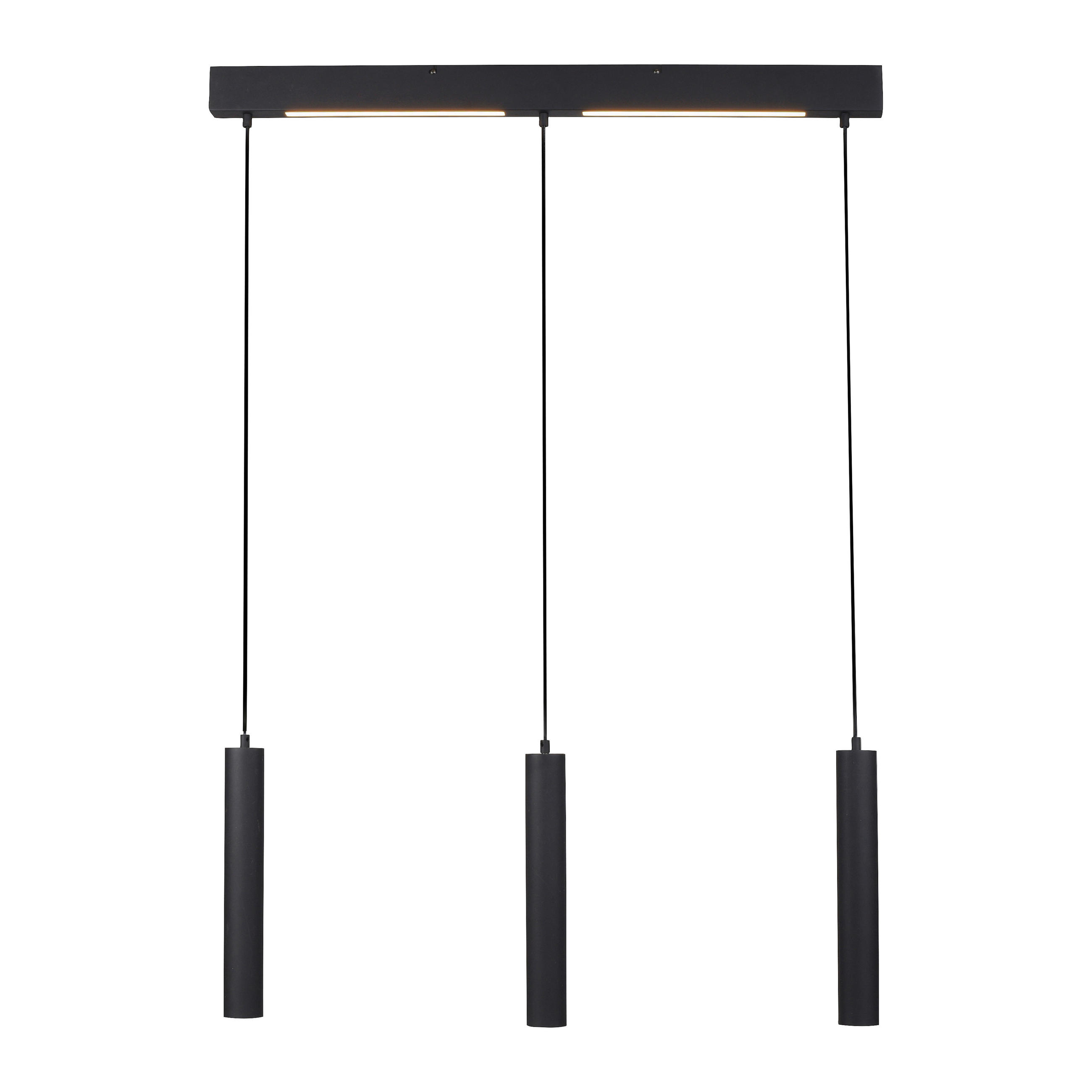 LED-PENDELLEUCHTE Dante 60/5,2/120 cm   - Schwarz, Design, Kunststoff/Metall (60/5,2/120cm) - Schöner Wohnen