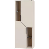 MIDISCHRANK 47/128/35 cm  - Taupe/Eichefarben, LIFESTYLE, Glas/Holz (47/128/35cm) - Voglauer