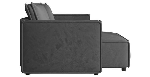 ECKSOFA Anthrazit Webstoff Zierkissen, Rückenkissen, Rücken echt  - Anthrazit/Schwarz, MODERN, Kunststoff/Textil (153/250cm) - Xora