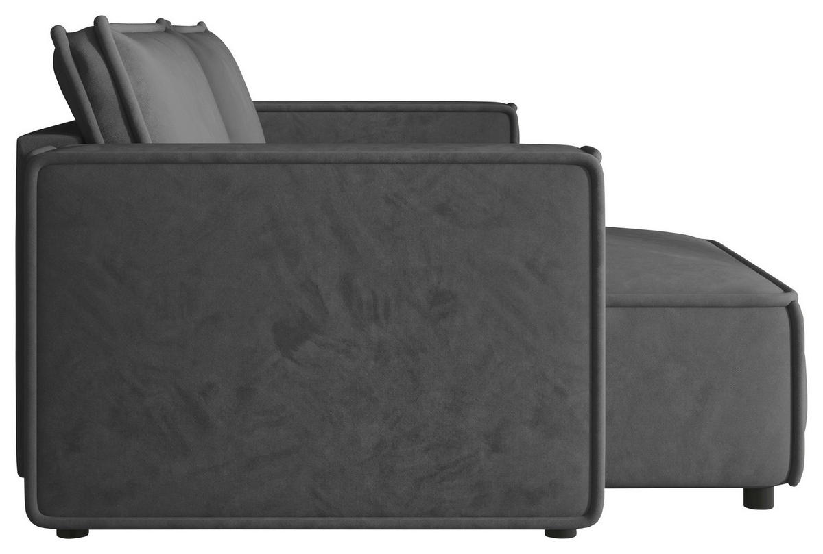 ECKSOFA Anthrazit Webstoff Zierkissen, Rückenkissen, Rücken echt  - Anthrazit/Schwarz, MODERN, Kunststoff/Textil (153/250cm) - Xora