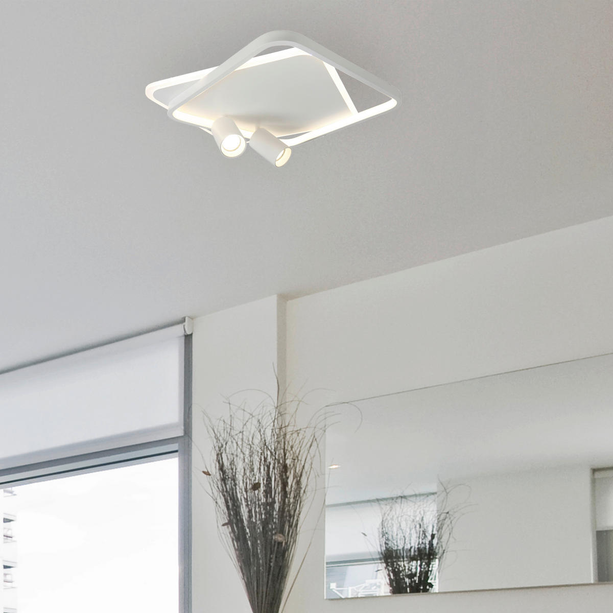 LED-DECKENLEUCHTE Parma  11/45.5/45.5 cm  - Weiß, Design, Metall (11/45.5/45.5cm)