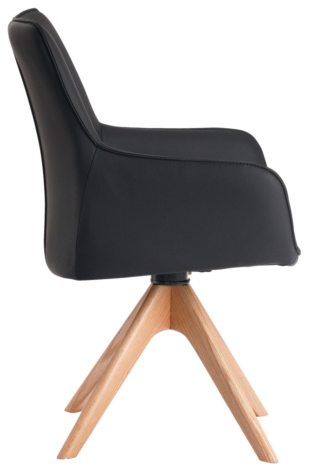 ARMLEHNSTUHL in Holz, Metall, Leder Schwarz, Eichefarben  - Eichefarben/Schwarz, MODERN, Leder/Holz (64/87/60cm) - Novel