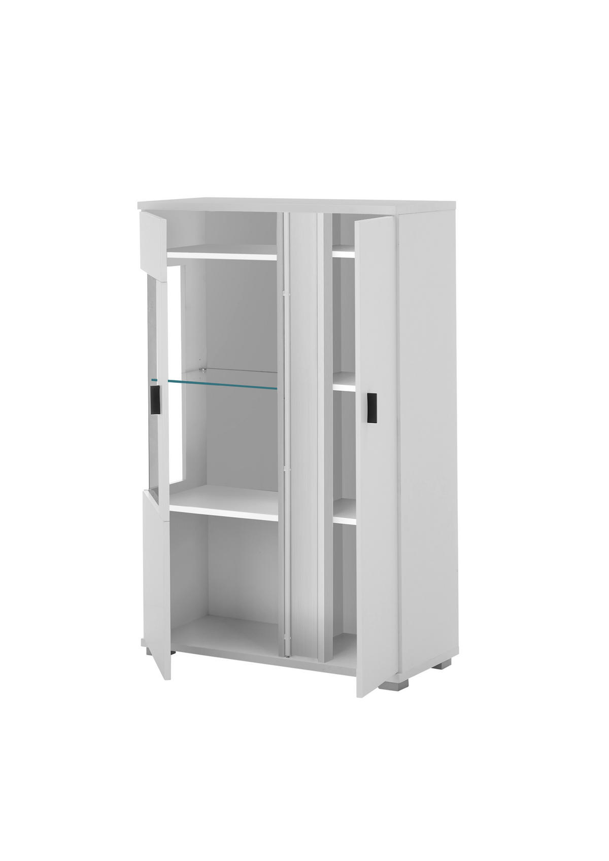 HIGHBOARD  in 80/125/35 cm  - Silberfarben/Schwarz, Design, Glas/Holzwerkstoff (80/125/35cm) - MID.YOU