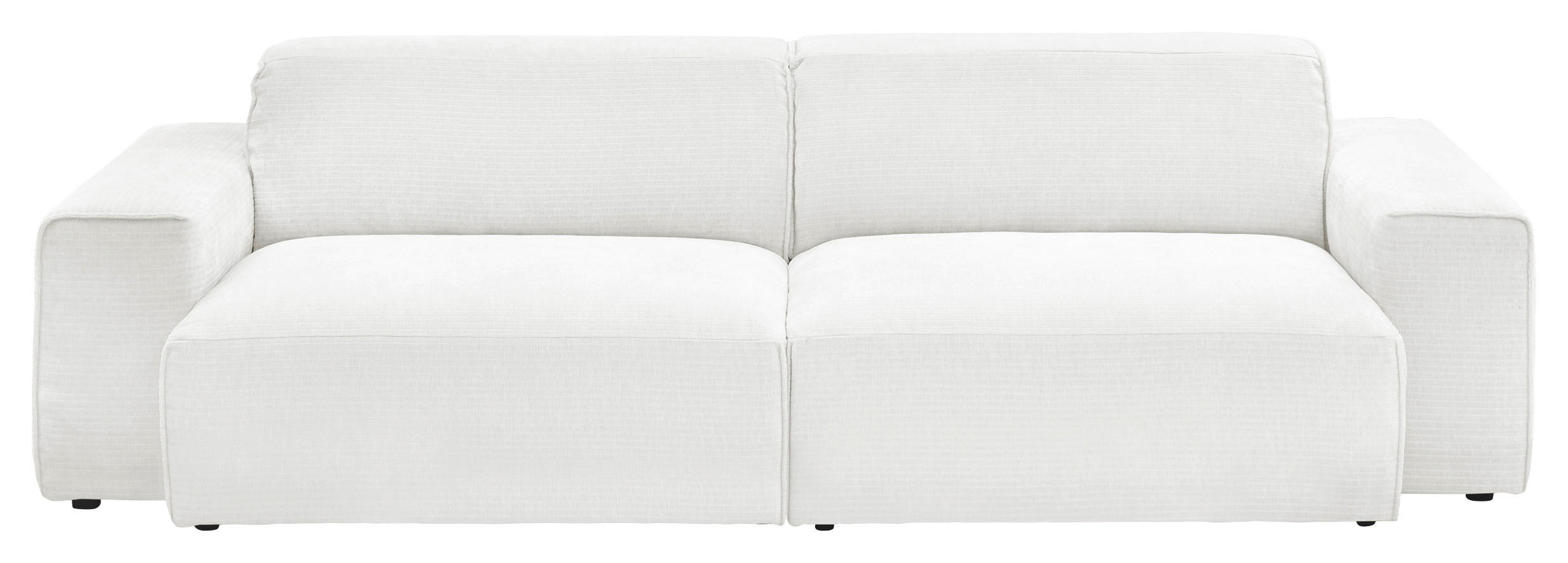 BIGSOFA in Chenille Weiss  - Weiss/Schwarz, Design, Kunststoff/Textil (238/71/101cm) - Pure Home Lifestyle