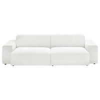BIGSOFA in Chenille Weiss  - Weiss/Schwarz, Design, Kunststoff/Textil (238/71/101cm) - Pure Home Lifestyle