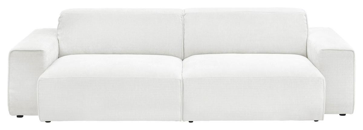 BIGSOFA in Chenille Weiss  - Weiss/Schwarz, Design, Kunststoff/Textil (238/71/101cm) - Pure Home Lifestyle