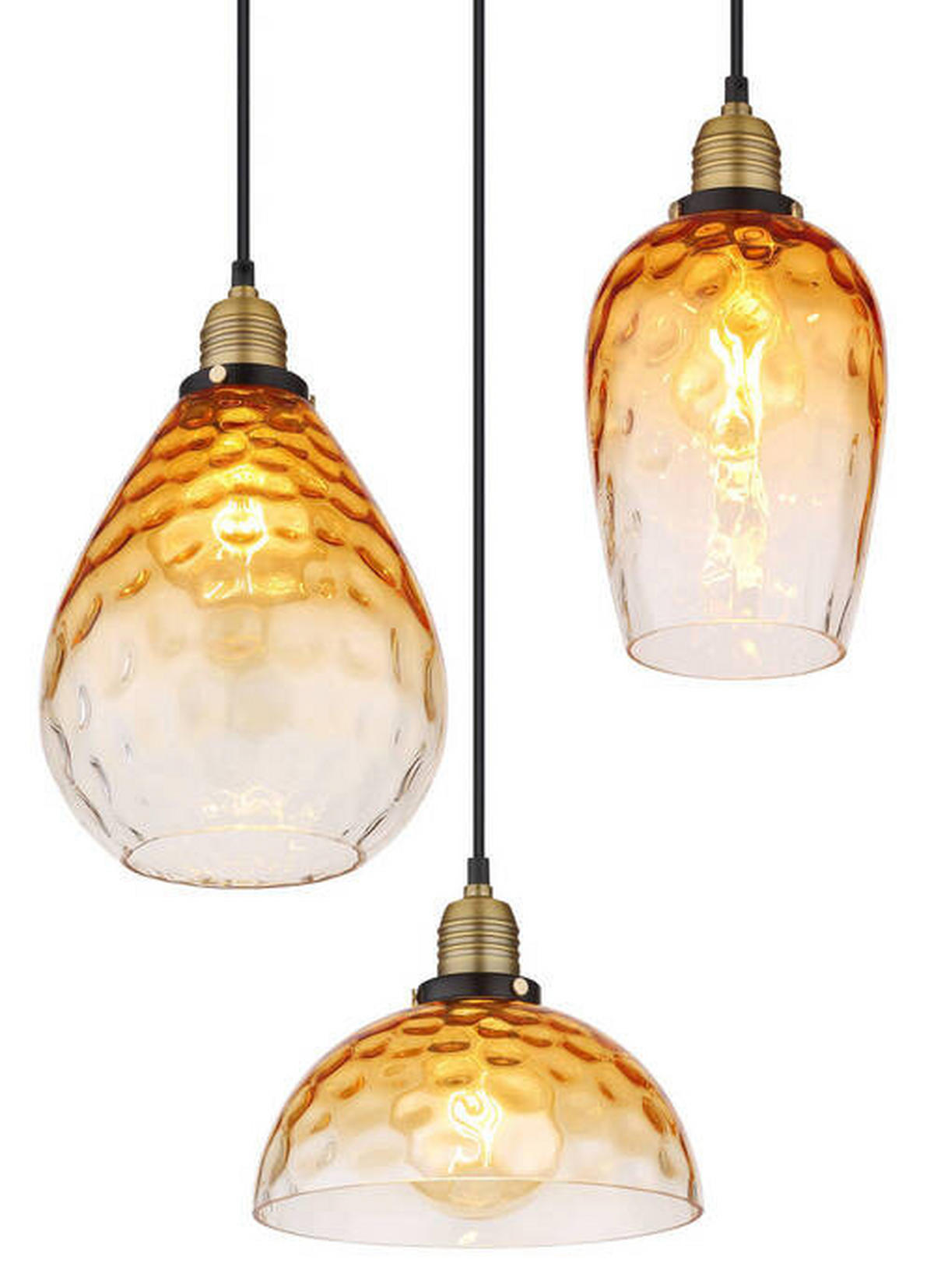 HÄNGELEUCHTE 46/150 cm    - Klar/Messingfarben, Konventionell, Glas/Metall (46/150cm) - Globo