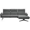 ECKSOFA in Flachgewebe Grau  - Schwarz/Grau, Design, Textil/Metall (259/152cm) - Dieter Knoll
