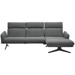 ECKSOFA in Flachgewebe Grau  259/152 cm  - Schwarz/Grau, Design, Textil/Metall (259/152cm) - Dieter Knoll