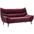2-SITZER-SOFA in Mikrofaser Weinrot  - Weinrot/Schwarz, Design, Textil/Metall (190/106/99cm) - Xora