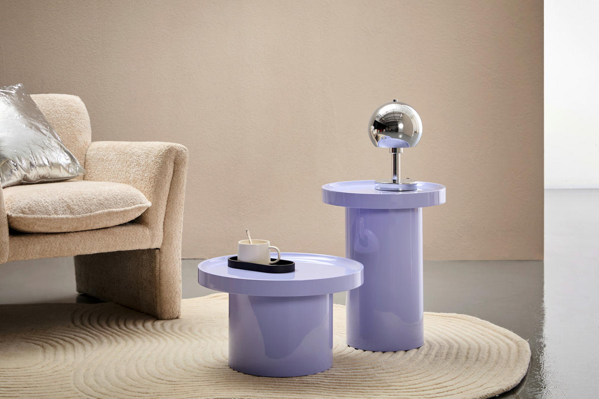 BEISTELLTISCH 40/40/50,5 cm Lila rund  - Lila, Design, Holzwerkstoff (40/40/50,5cm) - Novel