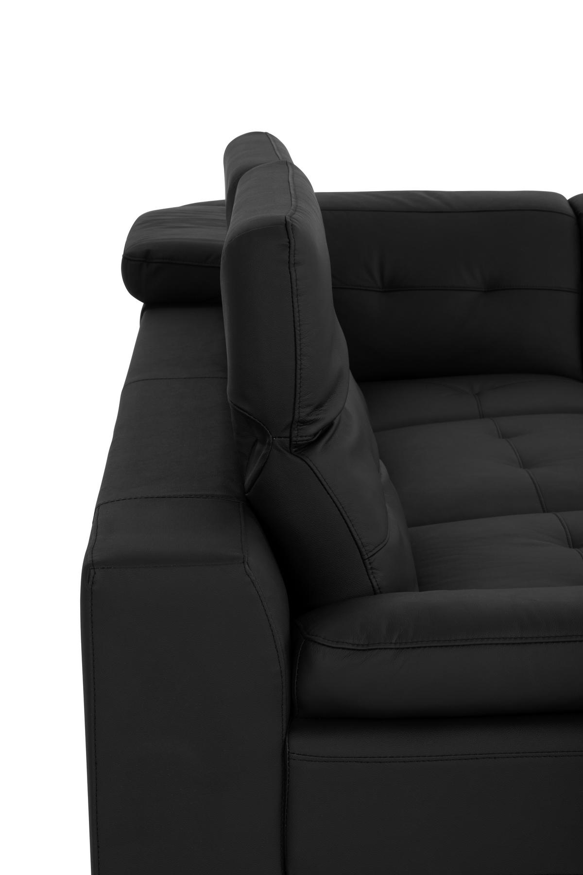KUTNA GARNITURA koža  crna   - crna, Moderno, koža/tekstil (287/224cm) - MID.YOU