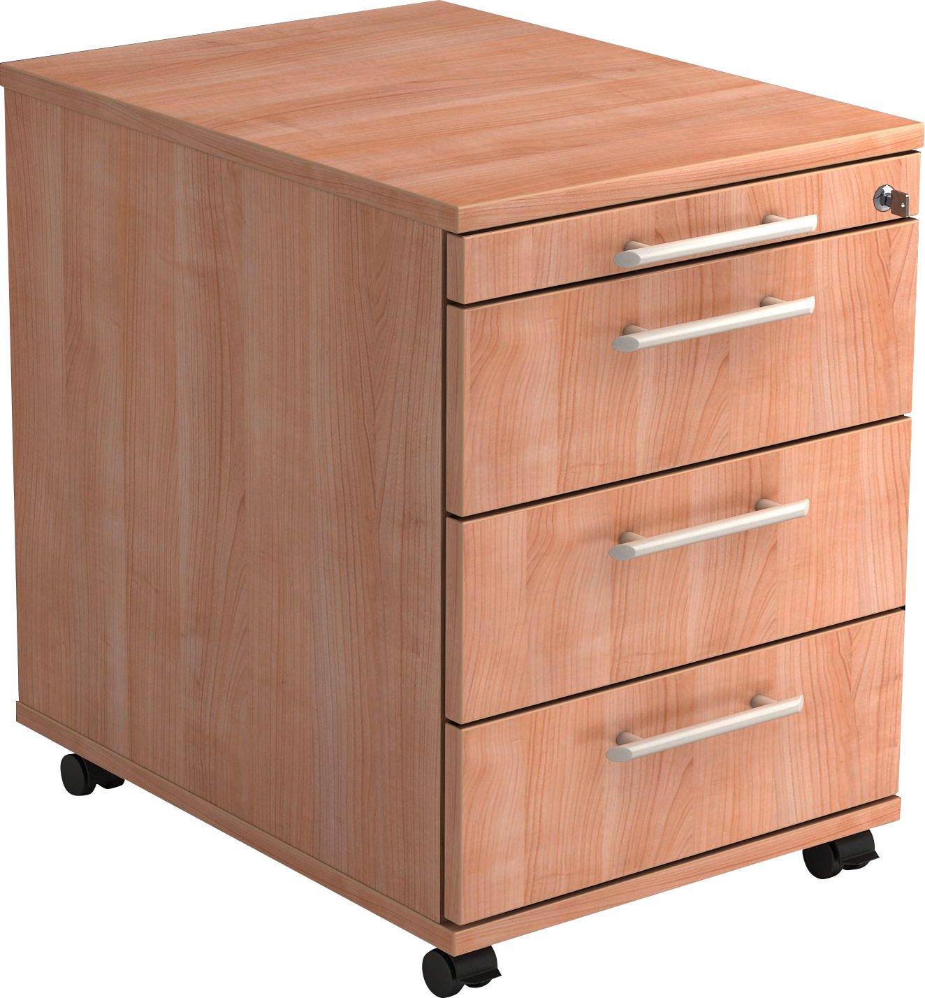 ROLLCONTAINER Nussbaumfarben  - Nussbaumfarben/Alufarben, KONVENTIONELL, Holzwerkstoff/Kunststoff (42,8/59/56cm) - Venda