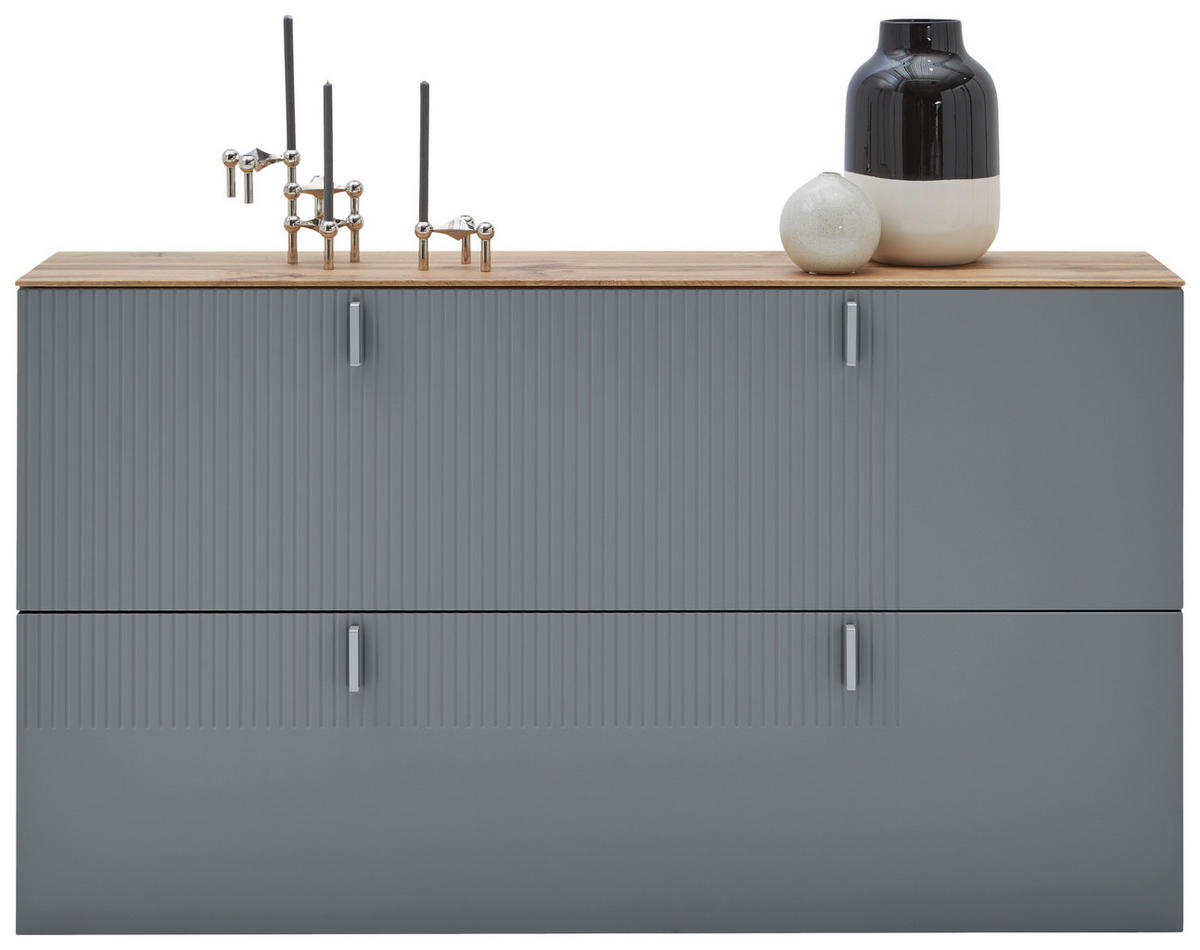 HÄNGESCHUHSCHRANK  in 140/79/28 cm  - Eichefarben/Alufarben, Design, Holz/Holzwerkstoff (140/79/28cm) - Dieter Knoll