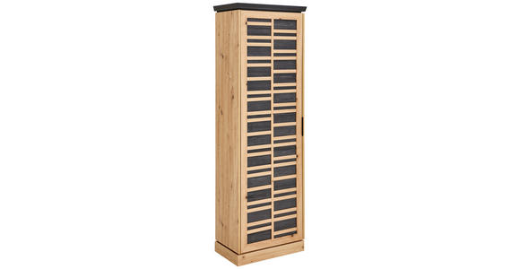 GARDEROBENSCHRANK 63,1/195,2/38,5 cm  - Dunkelgrau/Schwarz, LIFESTYLE, Holzwerkstoff/Metall (63,1/195,2/38,5cm) - Xora