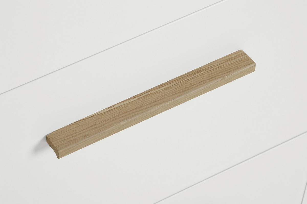 VISOKA KOMODA, bela, barve hrasta  - barve hrasta/bela, Basics, leseni material/les (94,80/112,10/39,60cm) - Paidi