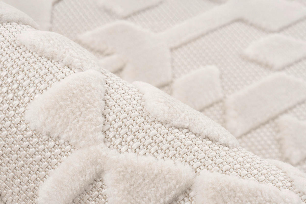 FLACHWEBETEPPICH 120/170 cm Elfenbein rechteckig  - Elfenbein, Basics, Textil (120/170cm) - Kayoom