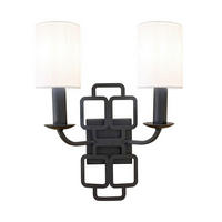WANDLEUCHTE Hinkley 42,4/33/14 cm  - Schwarz, Design, Textil/Metall (42,4/33/14cm) - Elstead Lighting