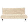 3-SITZER-SOFA Mikrofaser Creme  - Creme/Schwarz, KONVENTIONELL, Textil/Metall (230/100/101cm) - Hom`in