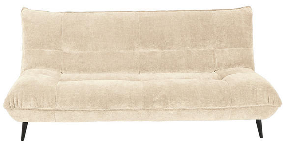 3-SITZER-SOFA Mikrofaser Creme  - Creme/Schwarz, KONVENTIONELL, Textil/Metall (230/100/101cm) - Hom`in