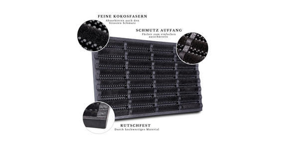 KOKOSMATTE 40/60 cm Mix Mats - Schwarz, Basics, Naturmaterialien/Kunststoff (40/60cm) - Esposa
