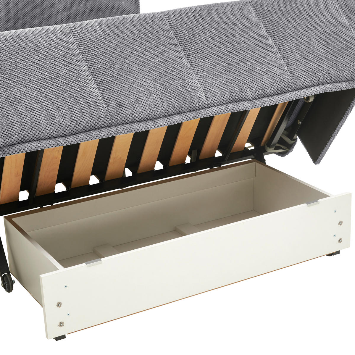 SCHLAFSOFA  mit Liegefunktion Velours Grau  - Schwarz/Grau, Design, Kunststoff/Textil (148/88/110cm) - Livetastic