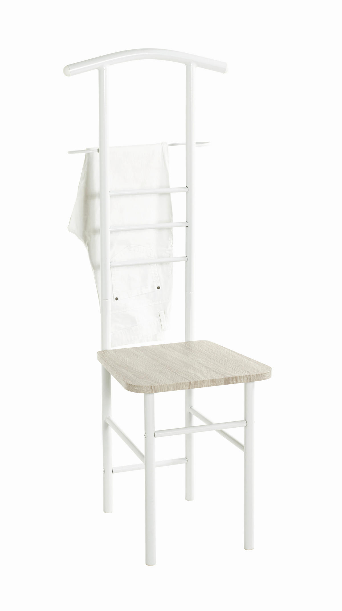 HERRENDIENER - Eichefarben/Weiß, Basics, Holzwerkstoff/Metall (46/119/50cm) - Carryhome