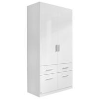 DREHTÜRENSCHRANK 91/197/54 cm 2-türig  - Alufarben/Weiß, KONVENTIONELL, Holzwerkstoff/Kunststoff (91/197/54cm) - Carryhome