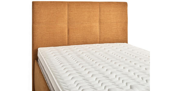 POLSTERBETT 120/200 cm,  in Senfgelb, Bettkasten, Lattenroste, Matratzen, H3 = fest  - Senfgelb/Schwarz, Design, Holz/Textil (120/200cm) - Voleo