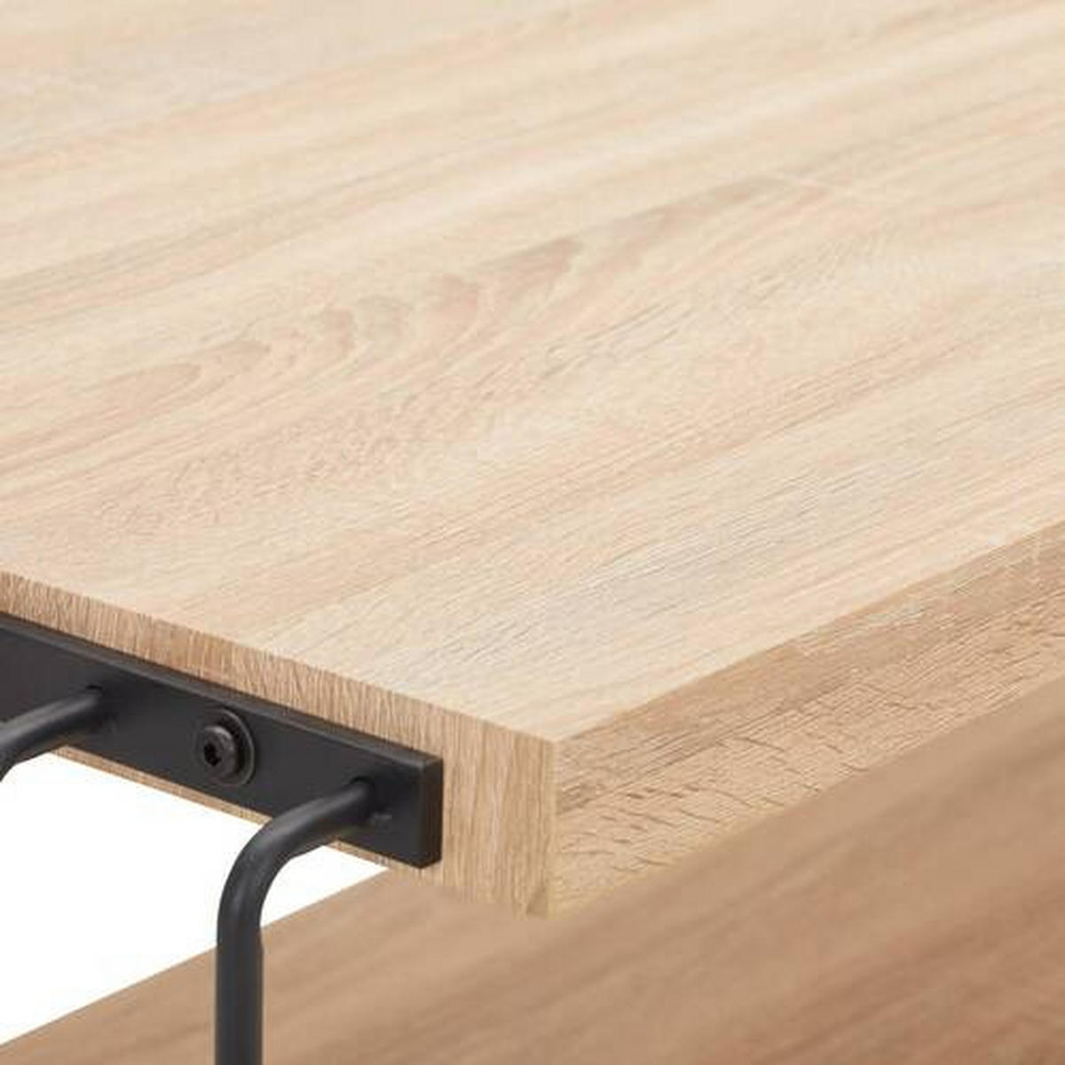 COUCHTISCH in Metall, Holzwerkstoff  - Eichefarben/Schwarz, Design, Holzwerkstoff/Metall (110/45/60cm) - PBJ