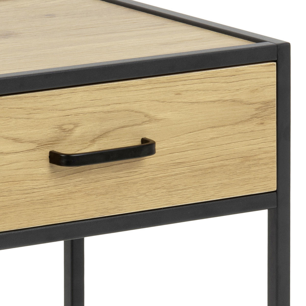 NACHTSCHRANK 42/63/35 cm  - Wildeiche/Eichefarben, Design, Holzwerkstoff/Metall (42/63/35cm) - Carryhome