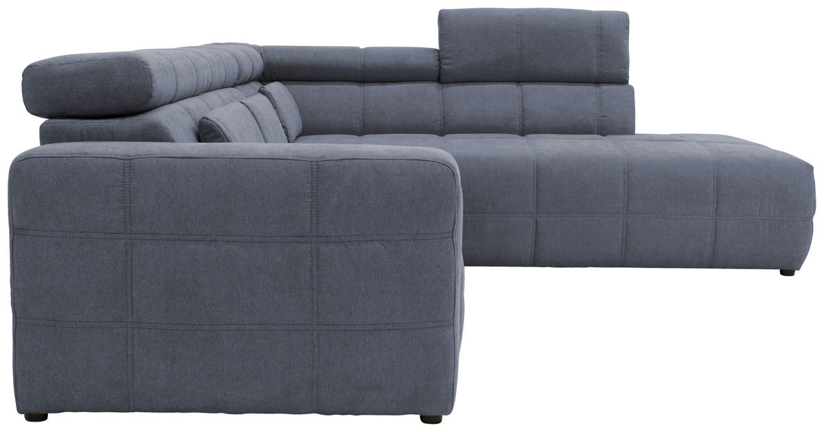 ECKSOFA Dunkelgrau Mikrofaser  - Dunkelgrau/Schwarz, Design, Kunststoff/Textil (275/228cm) - MID.YOU