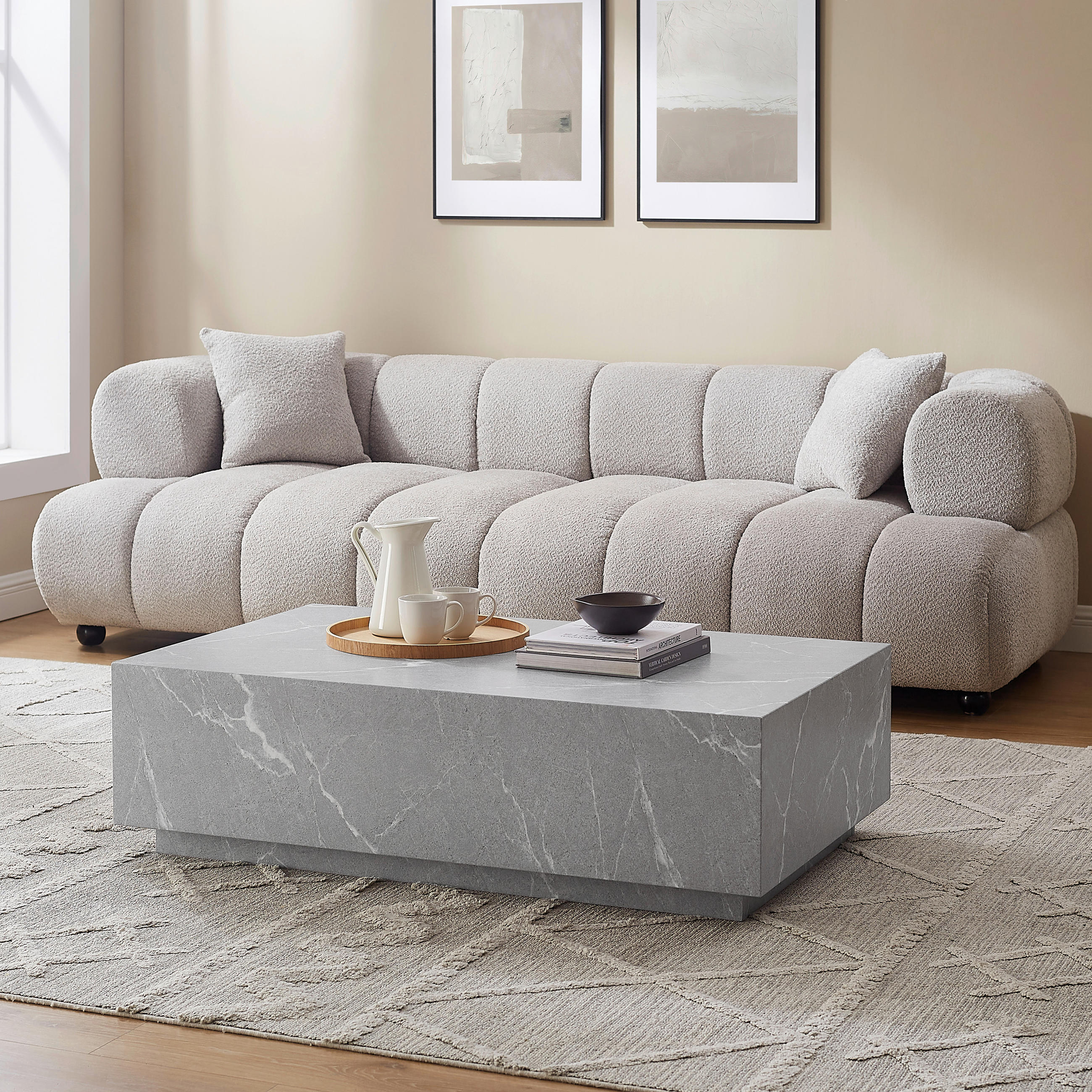 COUCHTISCH 120/75/35 cm rechteckig Grau  - Grau, Design, Holzwerkstoff (120/75/35cm) - Livetastic