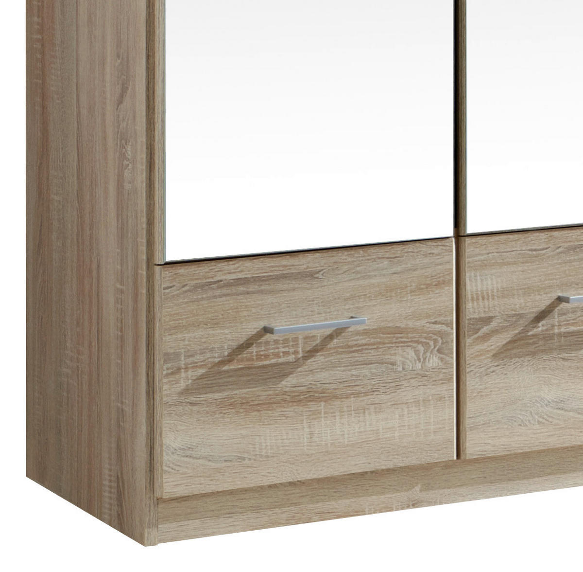 DREHTÜRENSCHRANK  in Eichefarben  - Eichefarben/Alufarben, KONVENTIONELL, Glas/Holzwerkstoff (90/199/58cm) - MID.YOU