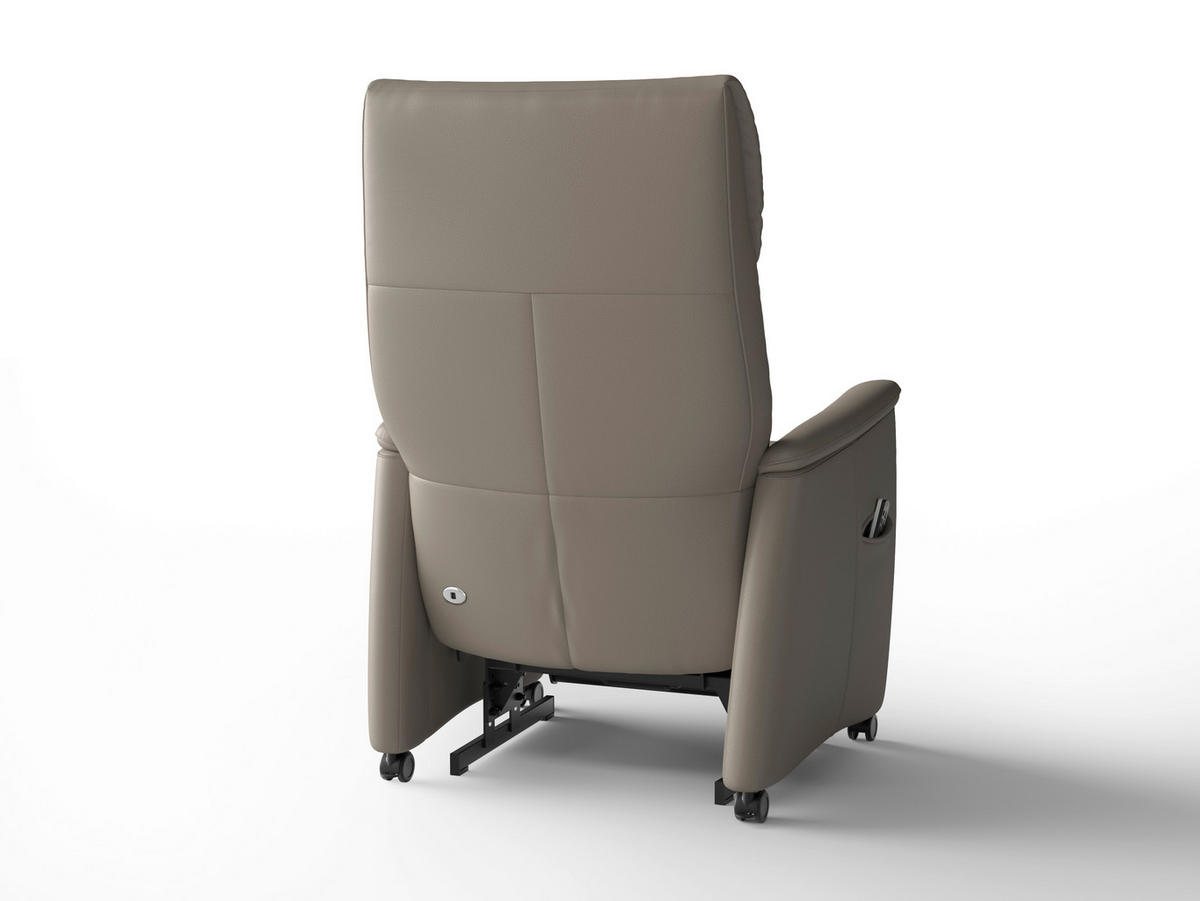 RELAXSESSEL TV CREMONA COMFORT E L3 Echtleder Kopfteilverstellung, Fußteilverstellung, Rücken echt    - Schwarz/Grau, Basics, Leder/Kunststoff (76/114/84cm) - Sit & More