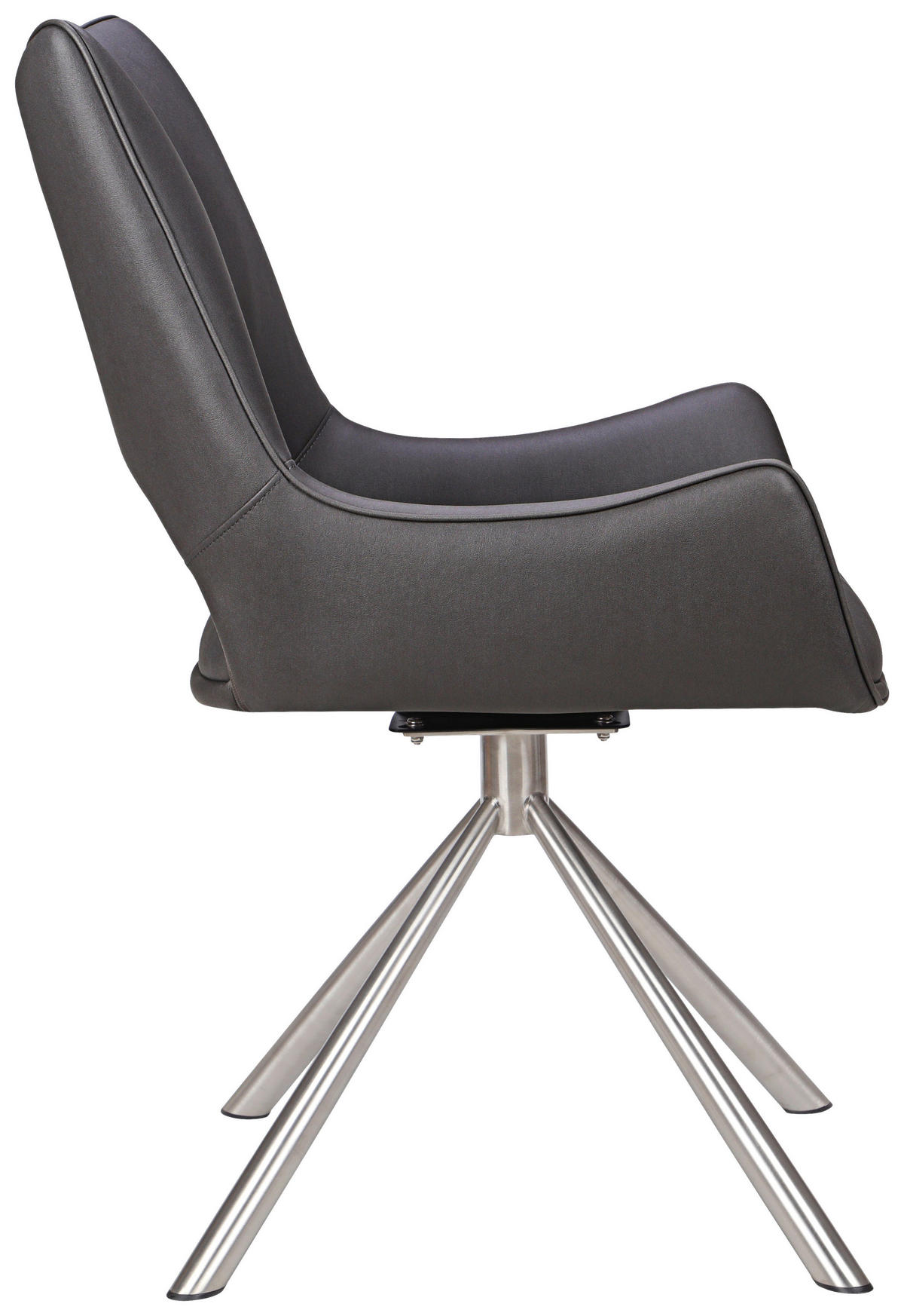STUHL - Edelstahlfarben/Dunkelgrau, Design, Textil/Metall (57/88,5/62cm) - Carryhome
