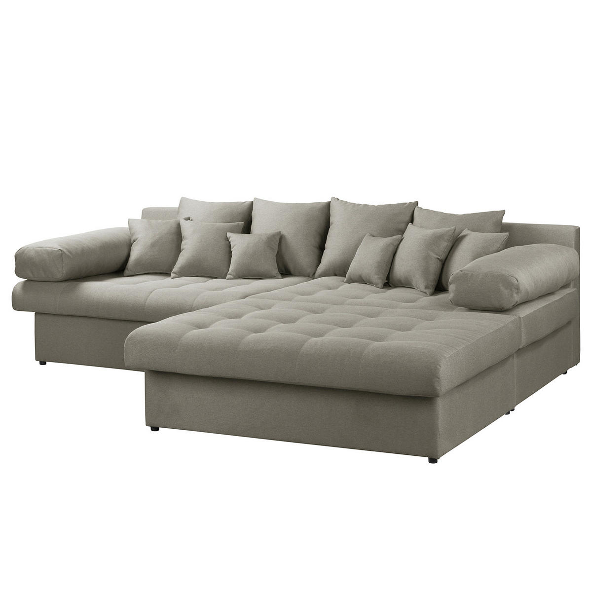 ECKSOFA Naomi Taupe Mikrofaser Rückenkissen  - Taupe/Schwarz, Design, Kunststoff/Textil (284/243cm) - P & B