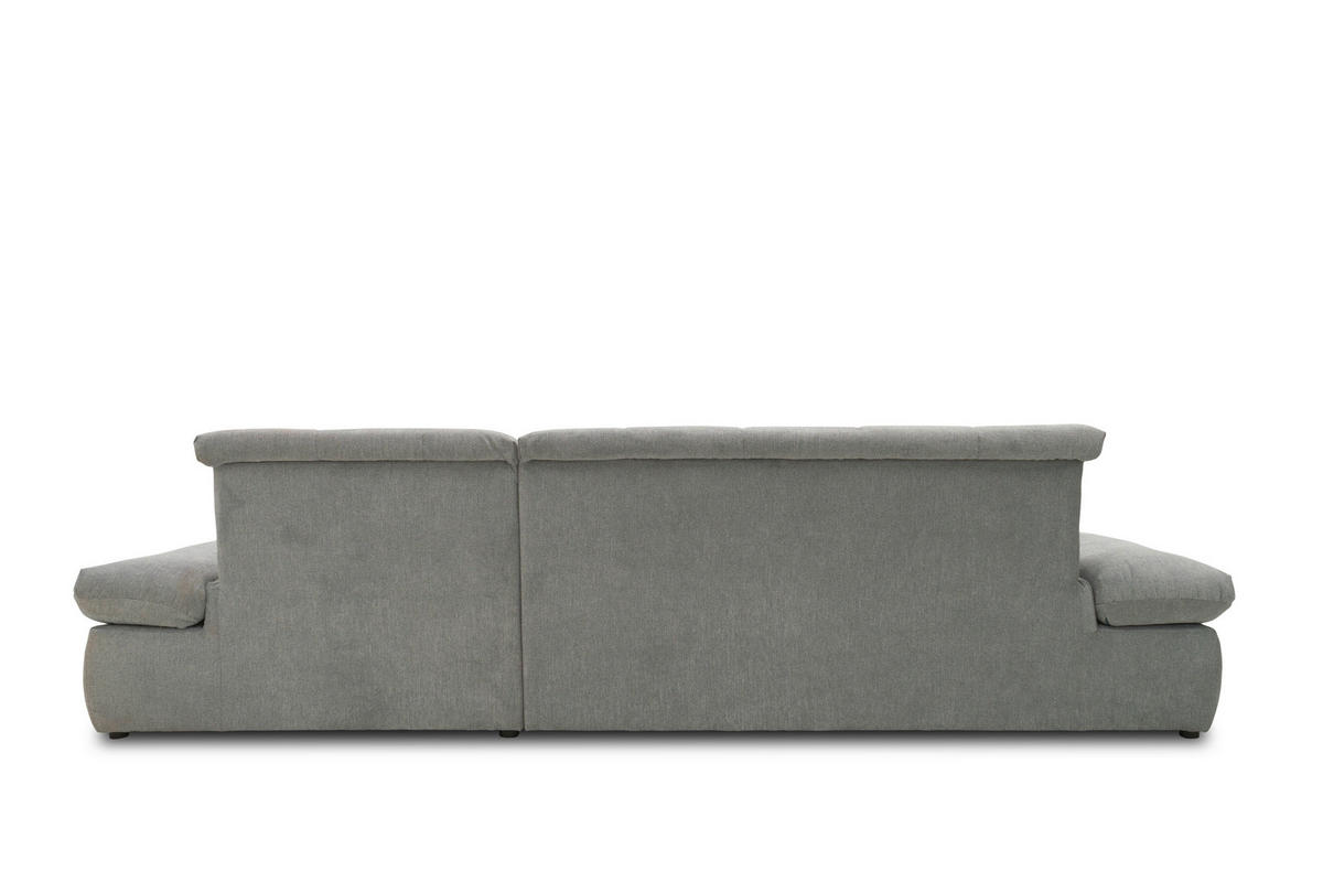 ECKSOFA Grau Mikrofaser  - Chromfarben/Grau, KONVENTIONELL, Textil/Metall (300/172cm) - MID.YOU