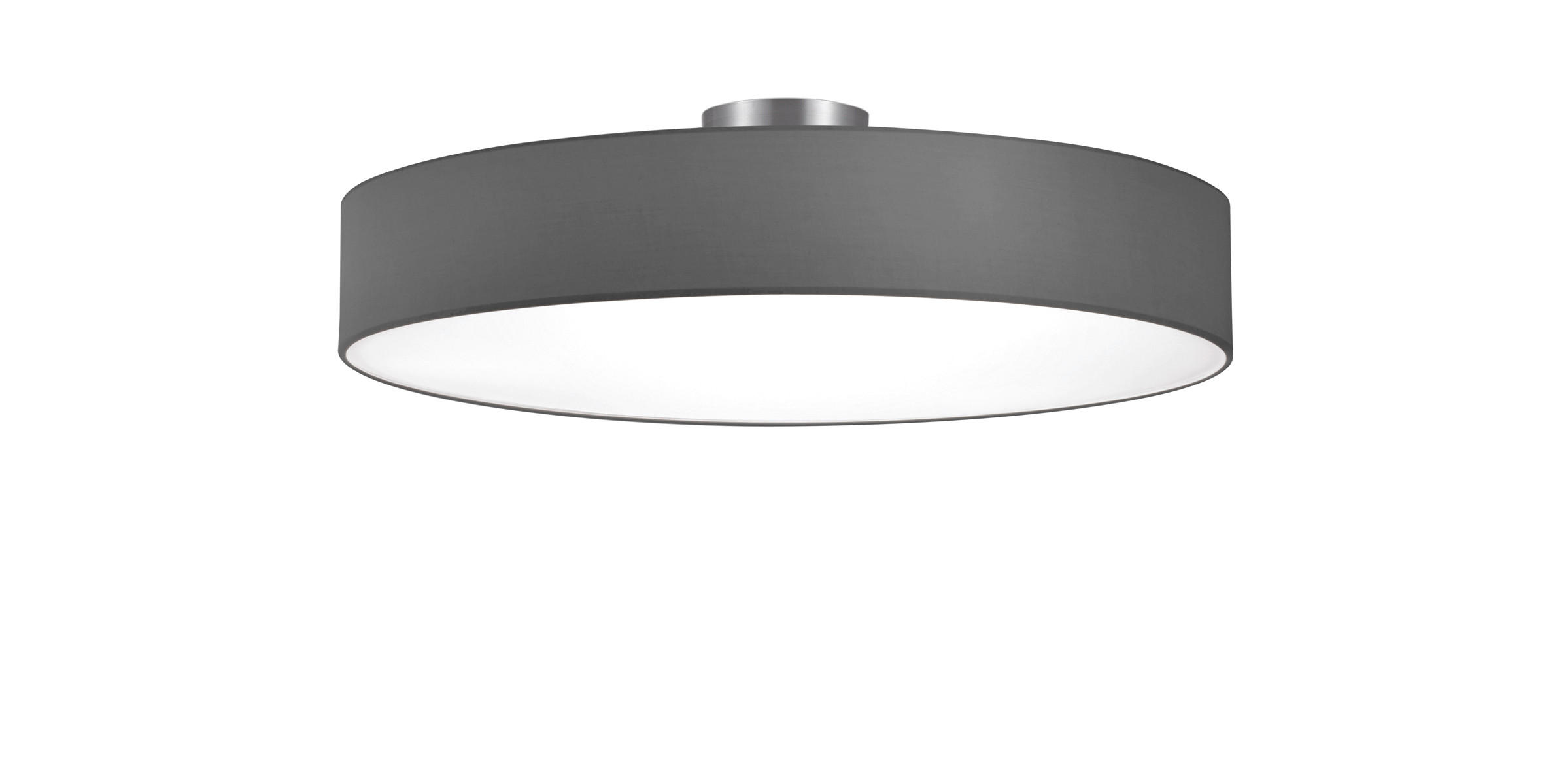 DECKENLEUCHTE Hotel 65/17 cm   - Grau/Nickelfarben, Design, Textil/Metall (65/17cm) - Trio Leuchten