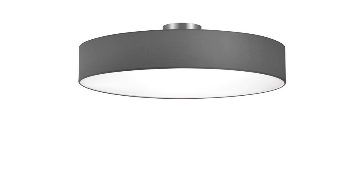 DECKENLEUCHTE Hotel 65/17 cm   - Grau/Nickelfarben, Design, Textil/Metall (65/17cm) - Trio Leuchten