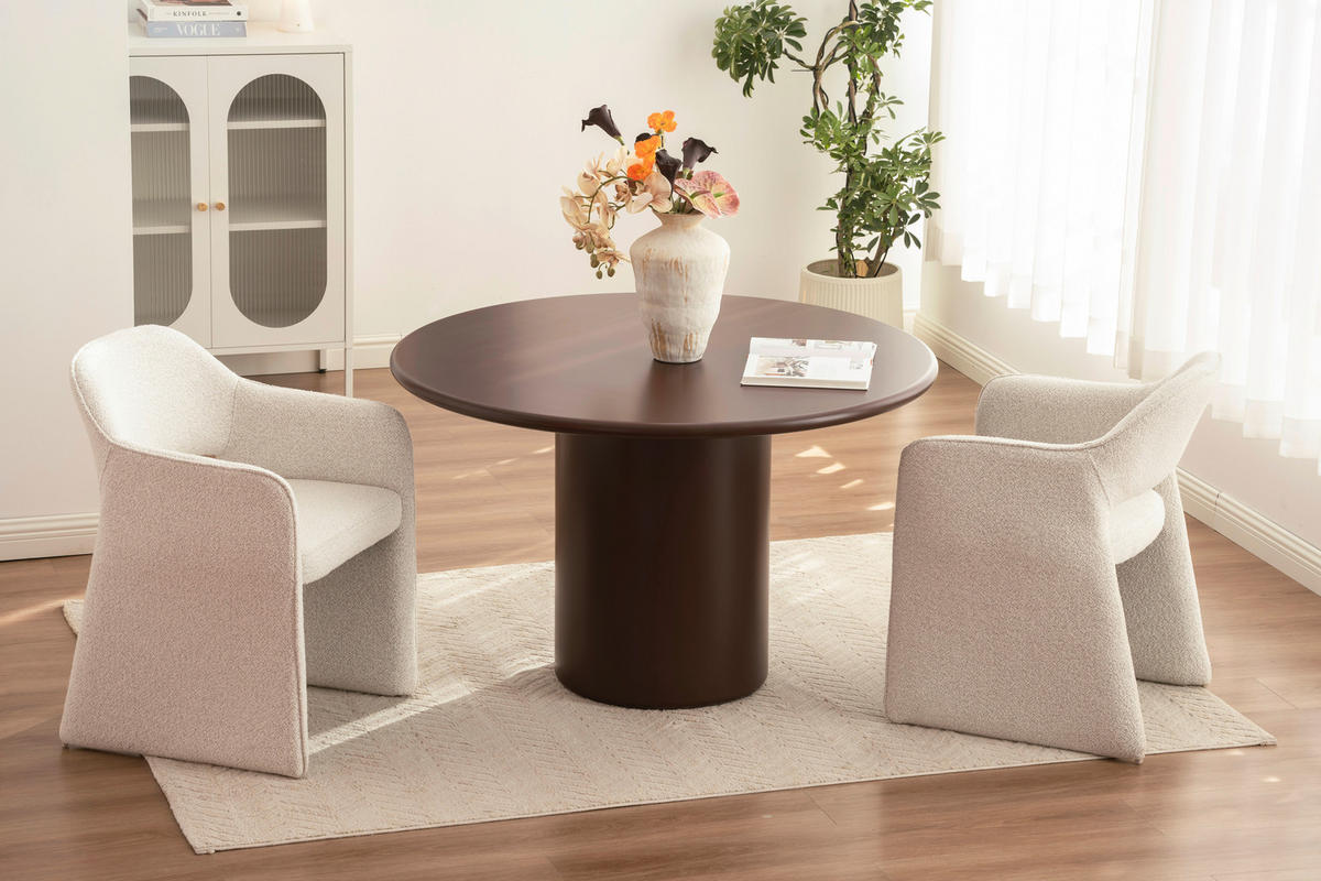 ARMLEHNSTUHL  in Eisen Bouclé  - Beige, Basics, Holz/Textil (60/81/61cm) - Livetastic