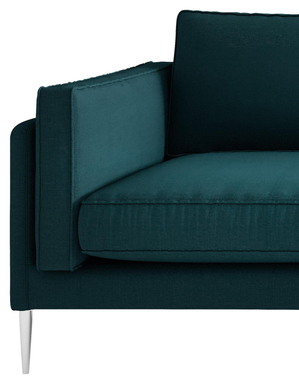 SITZGARNITUR Flachgewebe Dunkelgrün  - Dunkelgrün/Edelstahlfarben, Design, Textil/Metall - Livetastic