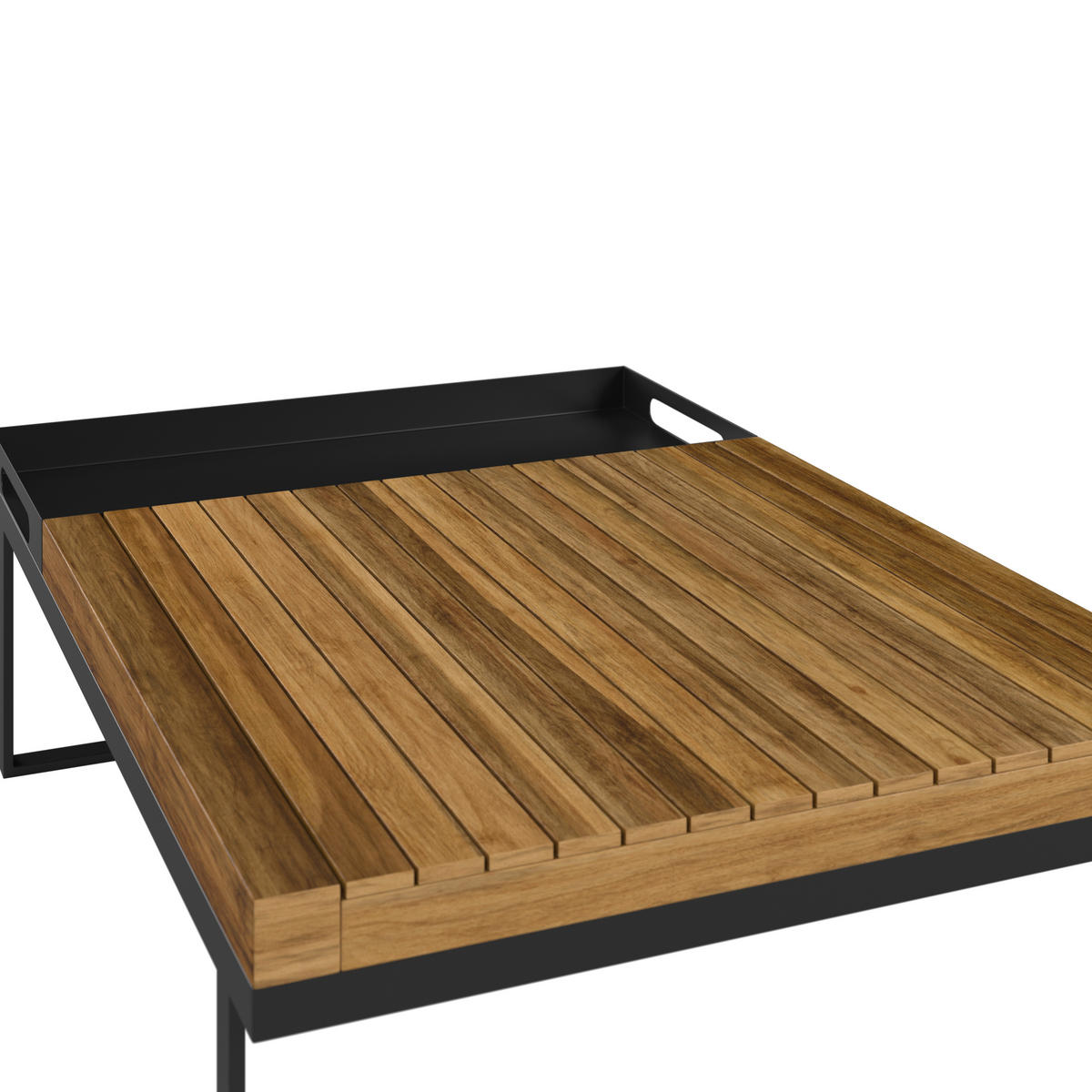 LOUNGETISCH  - Schwarz/Akaziefarben, MODERN, Holz/Metall (105/32/70cm) - Ambia Garden