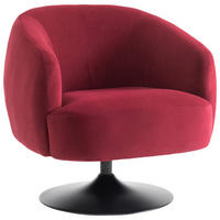 SESSEL Samt Dunkelrot    - Schwarz/Dunkelrot, Design, Textil/Metall (79/65/83cm) - Carryhome