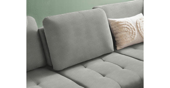 ECKSOFA in Chenille Hellgrau  - Hellgrau/Schwarz, Natur, Textil/Metall (288/233cm) - Valnatura